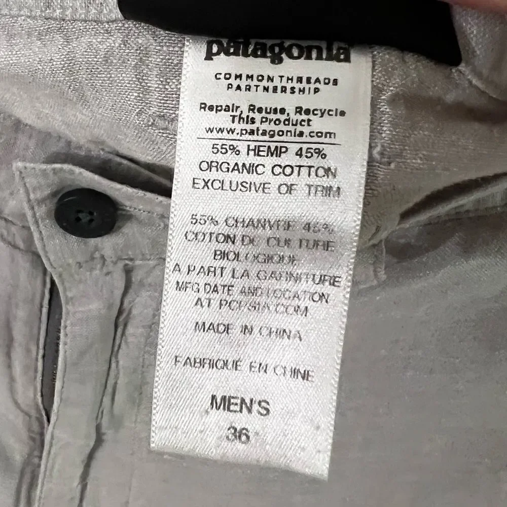 Patagonia Men’s Back Step Hemp & Organic Cotton Size 36